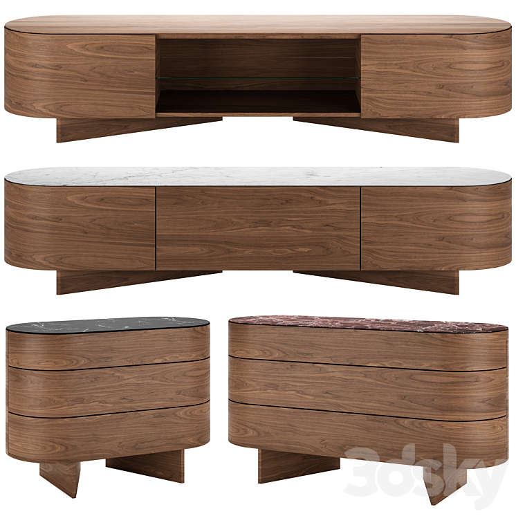 Rondos Sideboards by Cassina 3DS Max Model - thumbnail 3