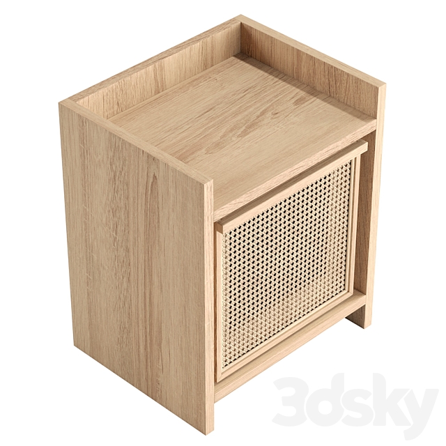 Roots Side Table European Oak 3DS Max Model - thumbnail 5