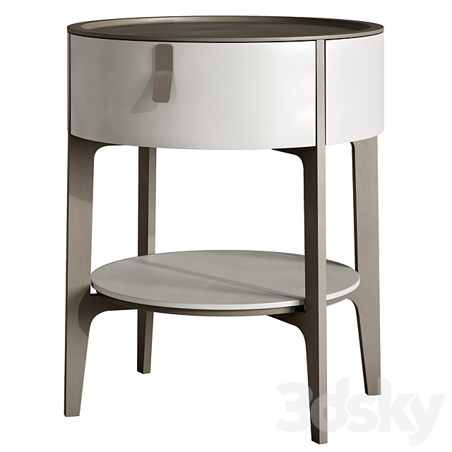 Round bedside table 3ds Max - thumbnail 1