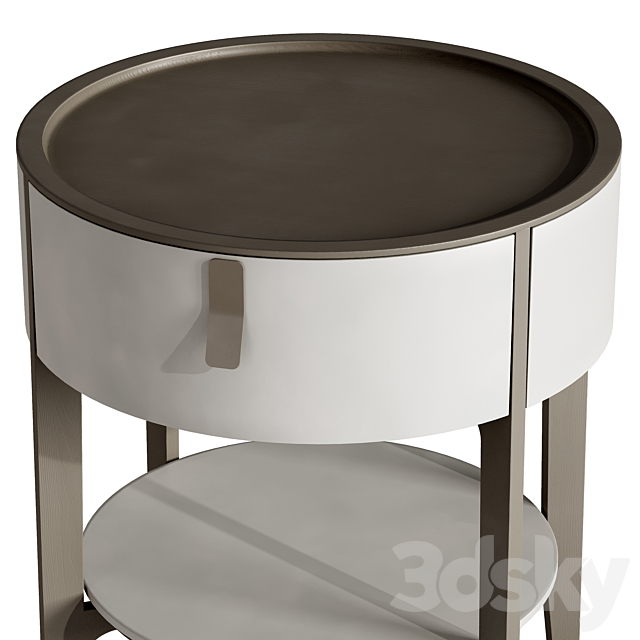 Round bedside table 3ds Max - thumbnail 3