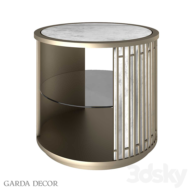 Round Mirror Cabinet with Shelf KFG077 Garda Decor 3DS Max - thumbnail 1