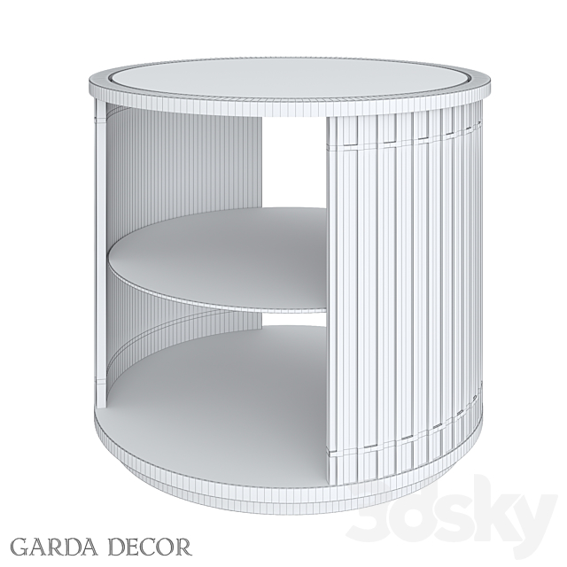 Round Mirror Cabinet with Shelf KFG077 Garda Decor 3DSMax File - thumbnail 2