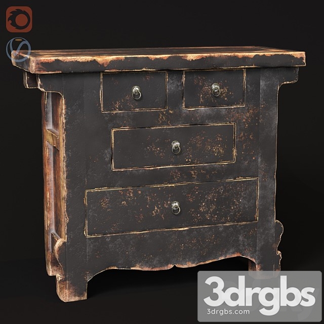 Rustic chest of drawers 2 3dsmax Download - thumbnail 1