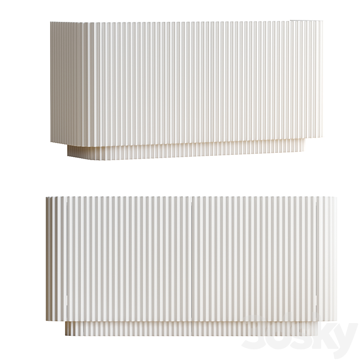 SB2 Truffle White Credenza 3DS Max Model - thumbnail 1