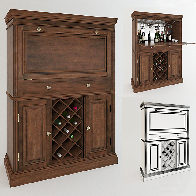 SENECA FALLS bar cabinet from Howard Miller 3DSMax File - thumbnail 1