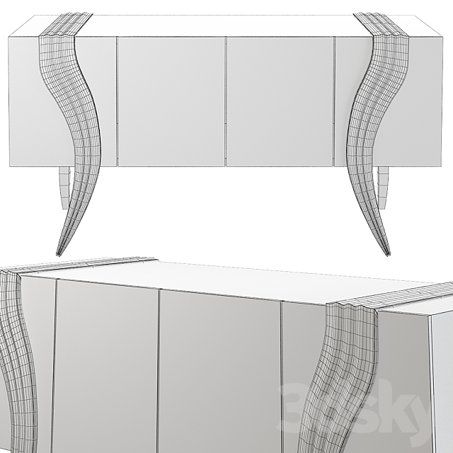 Sergio Villa OPUS FUTURA METALLICA SIDEBOARD 3DSMax File - thumbnail 2