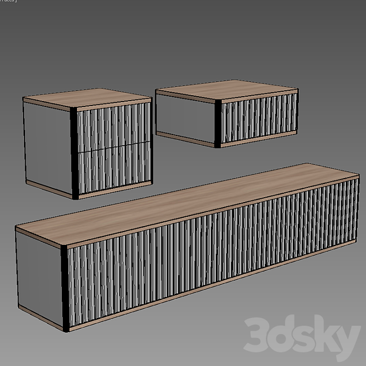 Set of Wall Pedestals the Idea 3DS Max - thumbnail 2