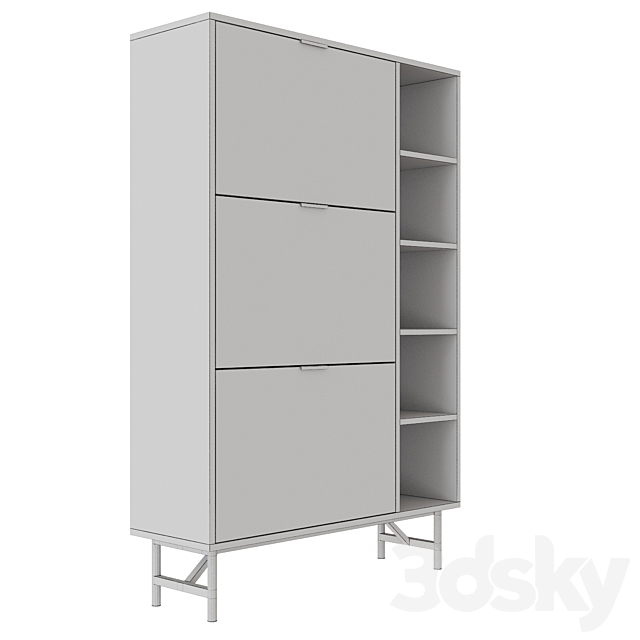 Shoe cabinet with three doors Jarta LA REDOUTE 3DS Max Model - thumbnail 4