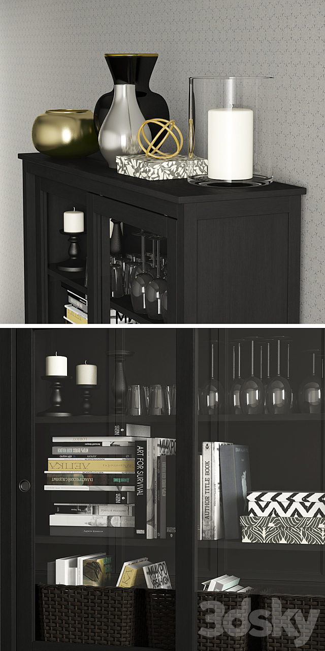 Showcase cabinet Hamnes Ikea. 3DSMax File - thumbnail 2