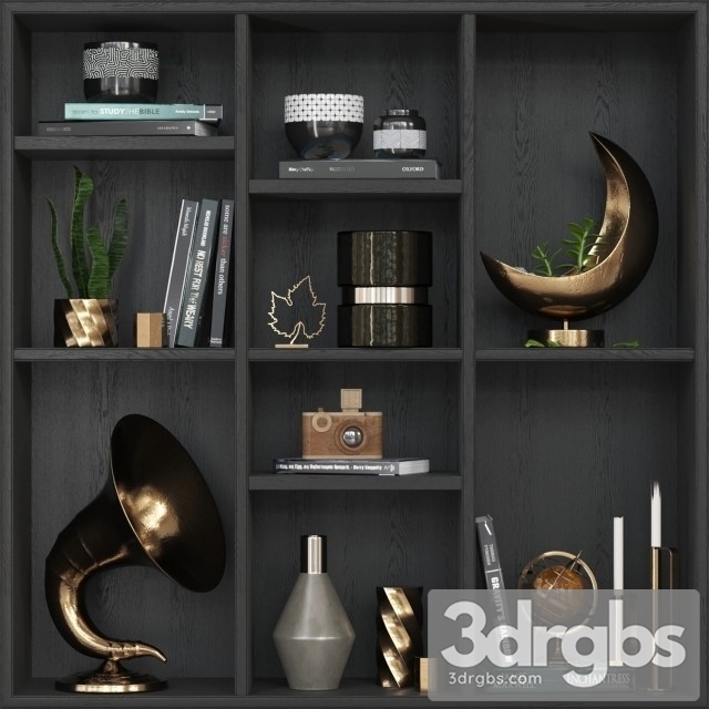 Sideboard Decor Gold 3dsmax Download - thumbnail 1