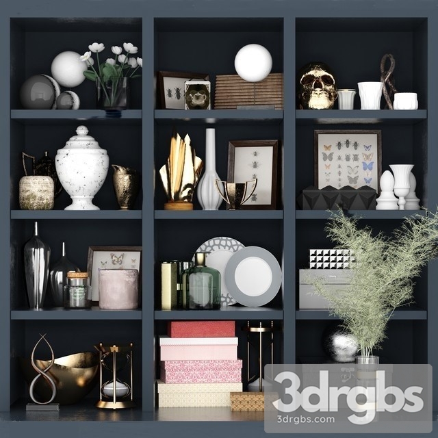 Sideboard Decor Set 3dsmax Download - thumbnail 1