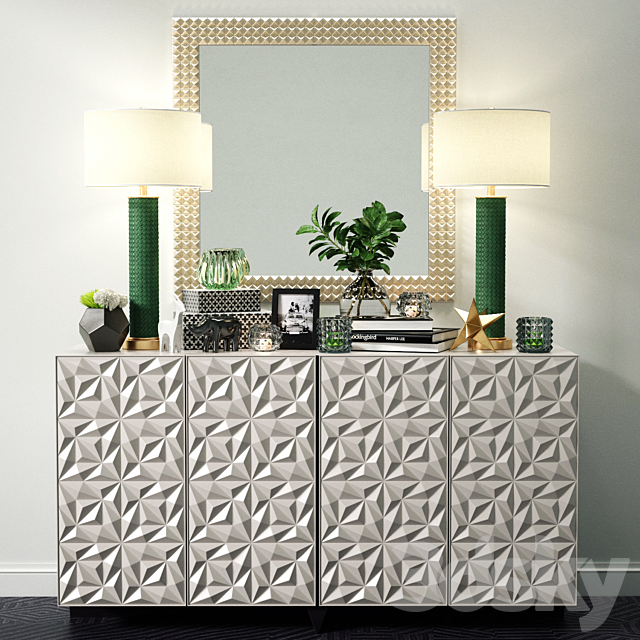 Sideboard Decorative Set 01 3DSMax File - thumbnail 1