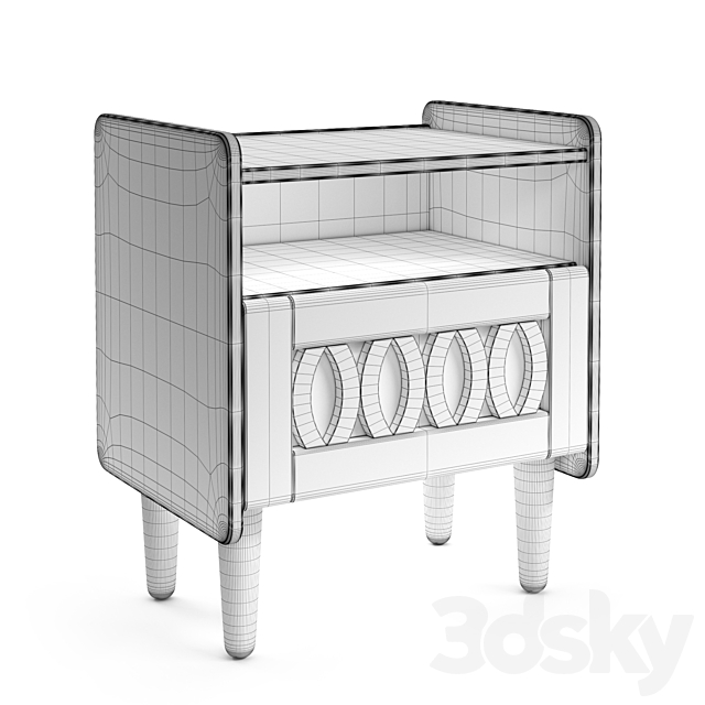 Sideboard in vintage Malu style 3DS Max Model - thumbnail 2