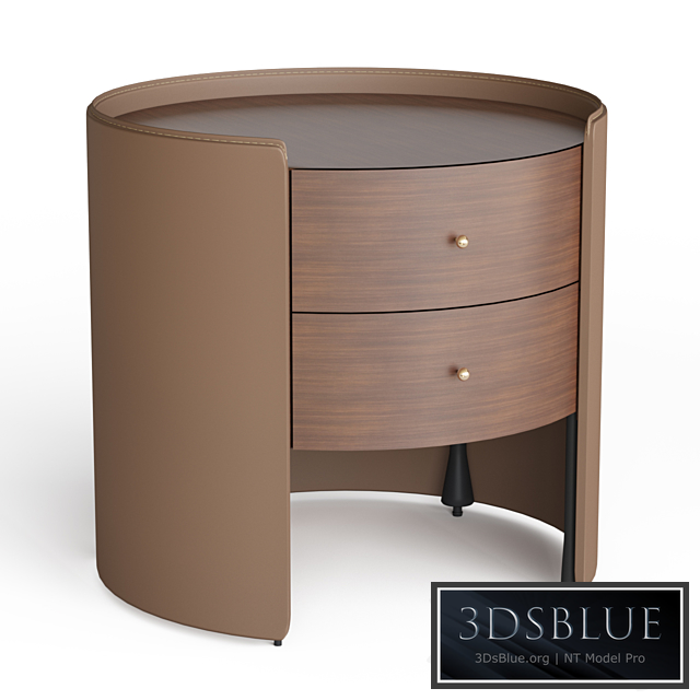 Sideboard in walnut and leather Firmo 3DS Max - thumbnail 3