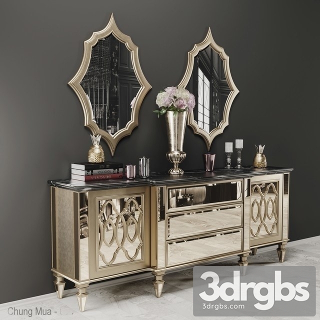 Sideboard Mirror Set 3dsmax Download - thumbnail 1