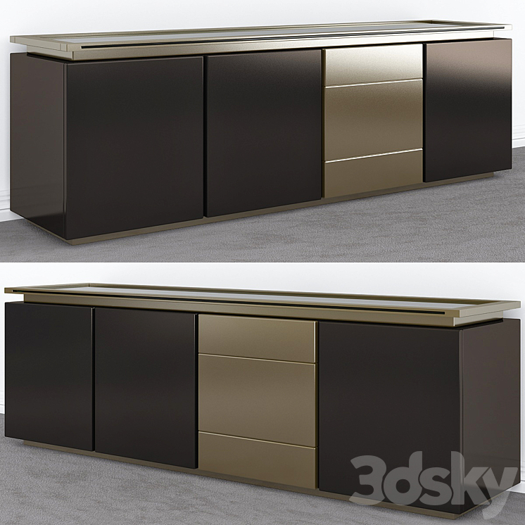 Sideboard modern Minotti 3DS Max - thumbnail 1