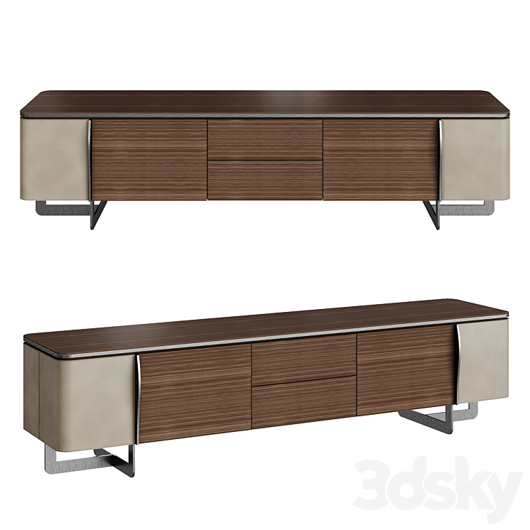 Sideboard OAK NOHO 3DS Max Model - thumbnail 1