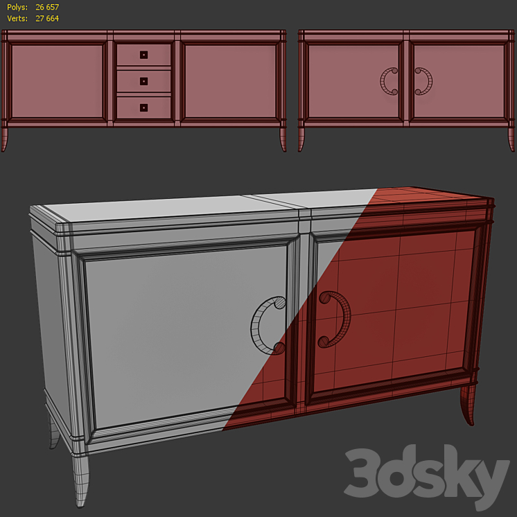 Sideboard \/ sideboard Olimpia .Sideboard accent dresser by ISABELLA COSTANTINI 3DS Max Model - thumbnail 2