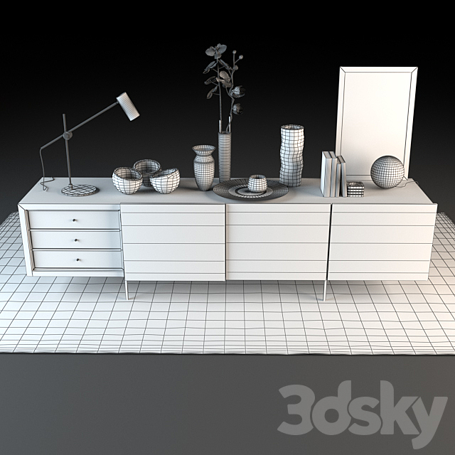 sideboard Tiller by Porro – decor set 3DSMax File - thumbnail 3