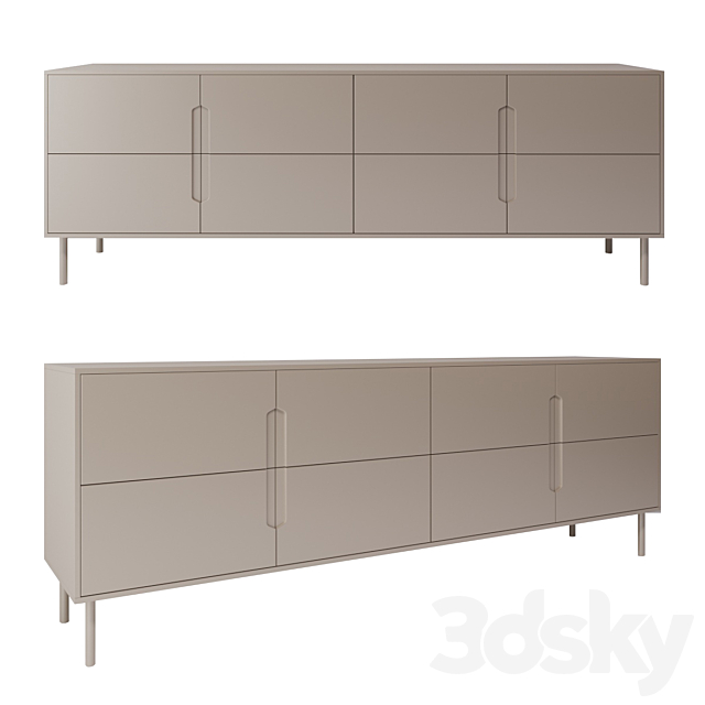 Sideboard with doors ZANETTE MONTGOMERY ORIZZONTALE 3DSMax File - thumbnail 1