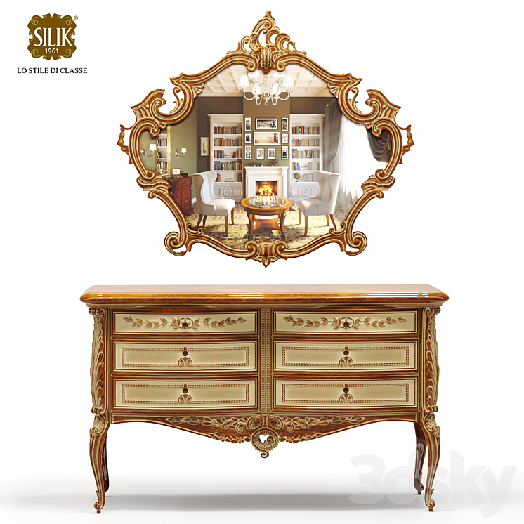 Silik Vesta chest of drawers with mirror 3DS Max - thumbnail 1