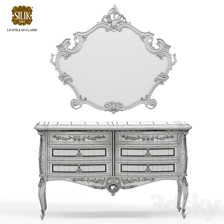 Silik Vesta chest of drawers with mirror 3DS Max - thumbnail 2