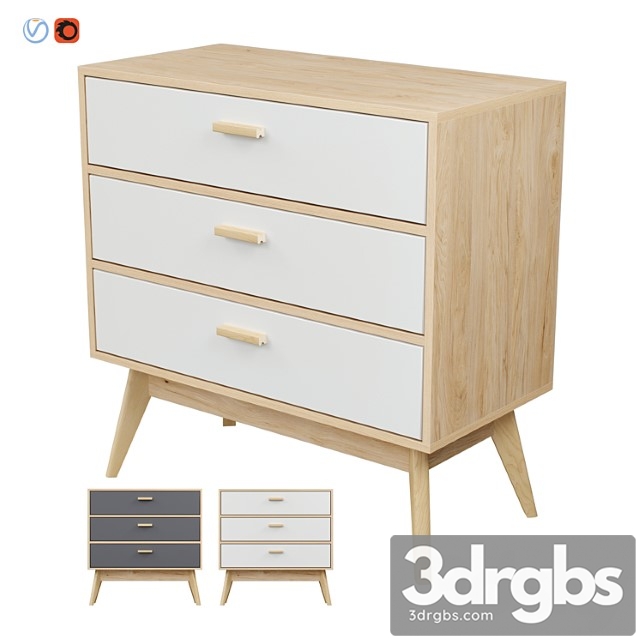 Skandica – horten chest of drawers 3 drawers - thumbnail 1