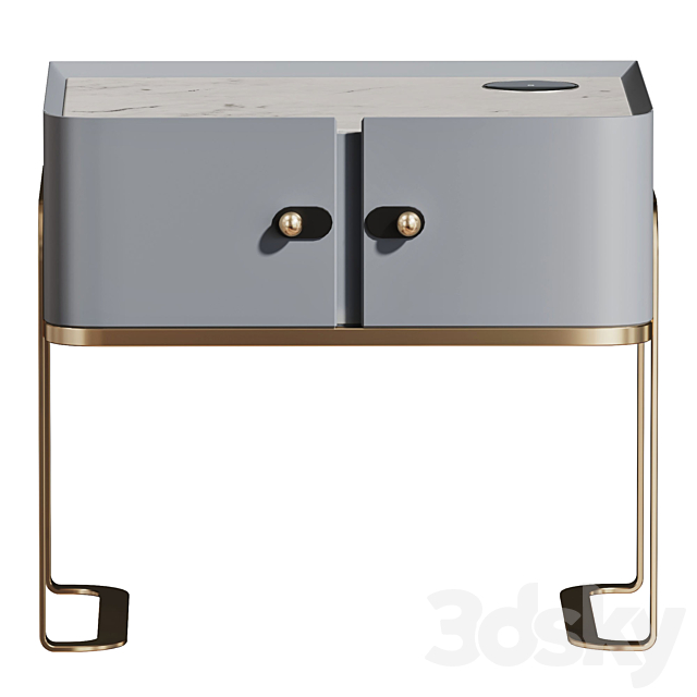 Smart bedside table with Wi-fi charging 3DSMax File - thumbnail 6