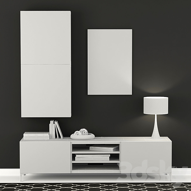 Stand for TV BESTO _ Besta Ikea 3DSMax File - thumbnail 3