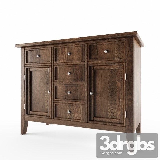 Standard Vintage Sideboard Brown 3dsmax Download - thumbnail 1