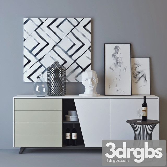 Tomasella Diagonal Sideboard 3dsmax Download - thumbnail 1