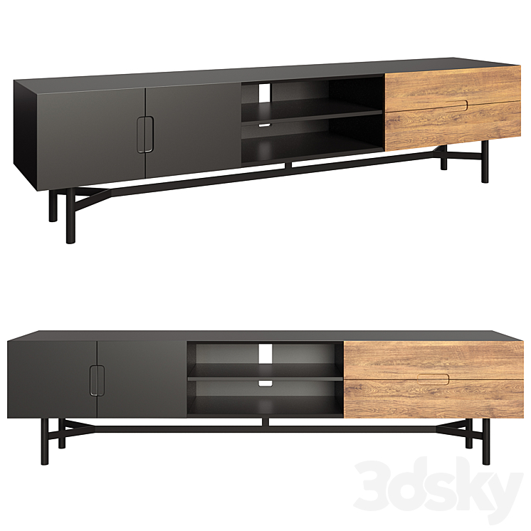 TV cabinet 2 meters long LORA 3DS Max - thumbnail 1