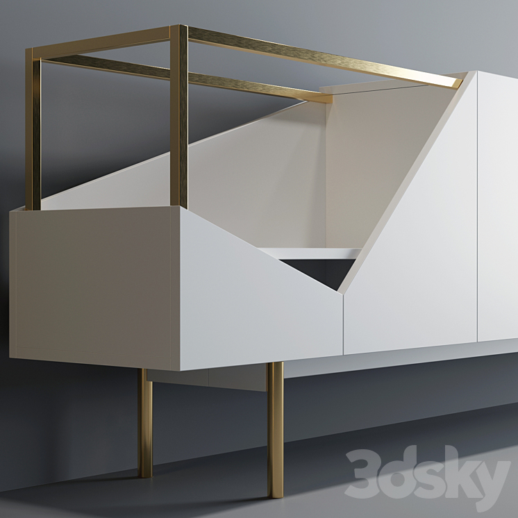 TV cabinet 3DS Max - thumbnail 2