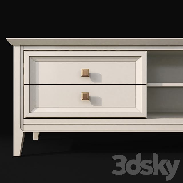 TV cabinet chest of drawers for clothes Tesoro Aletan 3DS Max Model - thumbnail 3