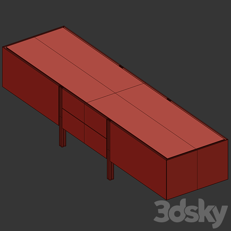 TV cabinet Edge 3DS Max - thumbnail 2