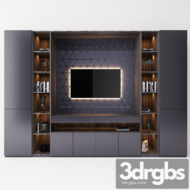 TV Cabinet In The Room 3dsmax Download - thumbnail 1