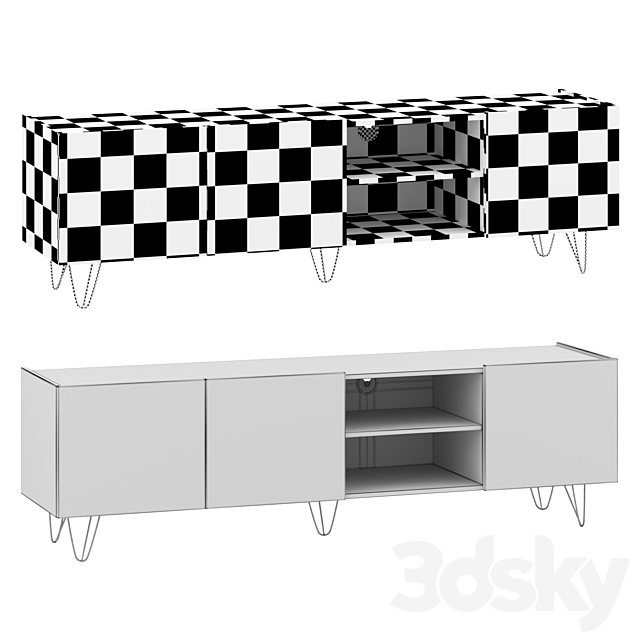 TV cabinet Leman-2 3DS Max Model - thumbnail 2