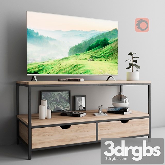 Tv sideboard simple line 2 3dsmax Download - thumbnail 1