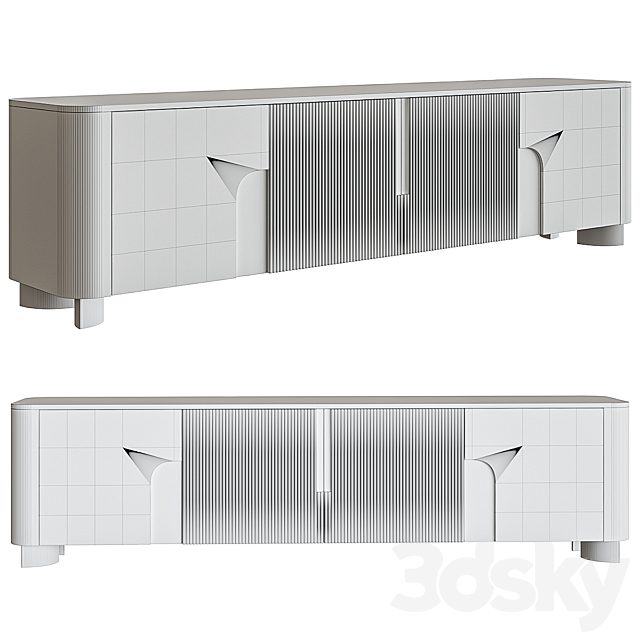 TV Stand Battipaglia Slate 3ds Max - thumbnail 2