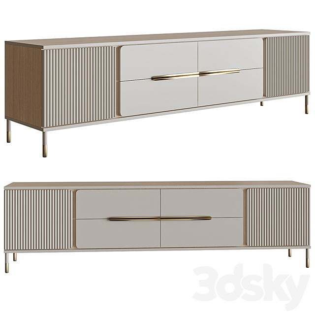 TV stand Glam TV Media Console Console 3ds Max - thumbnail 1