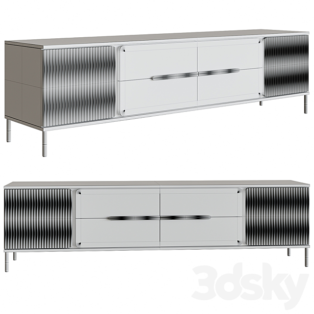 TV stand Glam TV Media Console Console 3ds Max - thumbnail 2