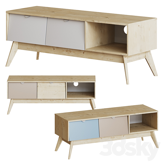 TV stand Leslie 3ds Max - thumbnail 1