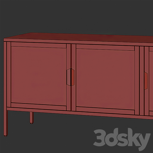 TV stand Listel Black 3ds Max - thumbnail 3