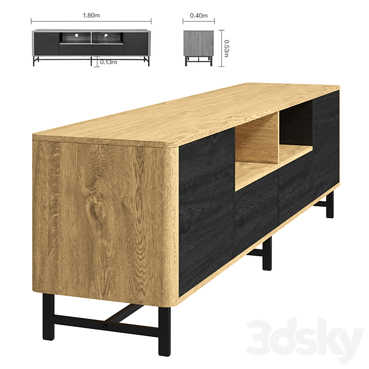 TV stand Loft & Found SYLVIA 3DS Max - thumbnail 2