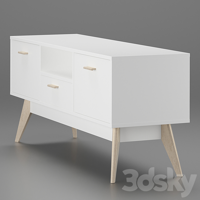 TV stand Nordic-2 Light 3DS Max Model - thumbnail 3