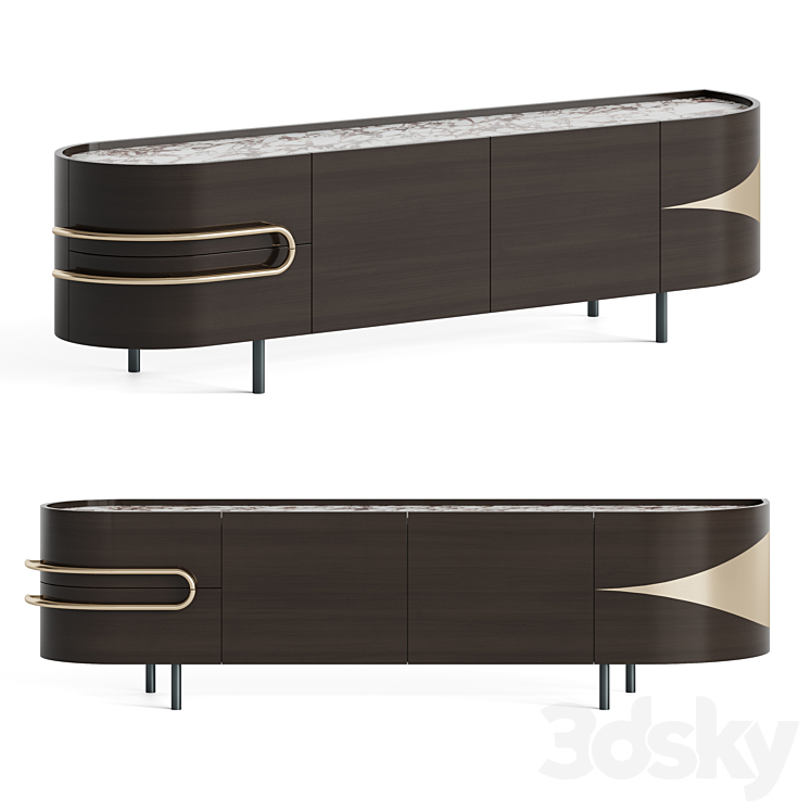 TV stand OLIVAL 3DS Max Model - thumbnail 1