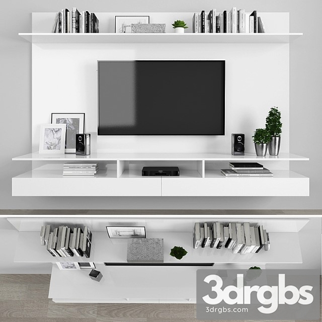 Tv stand set 024 2 3dsmax Download - thumbnail 1