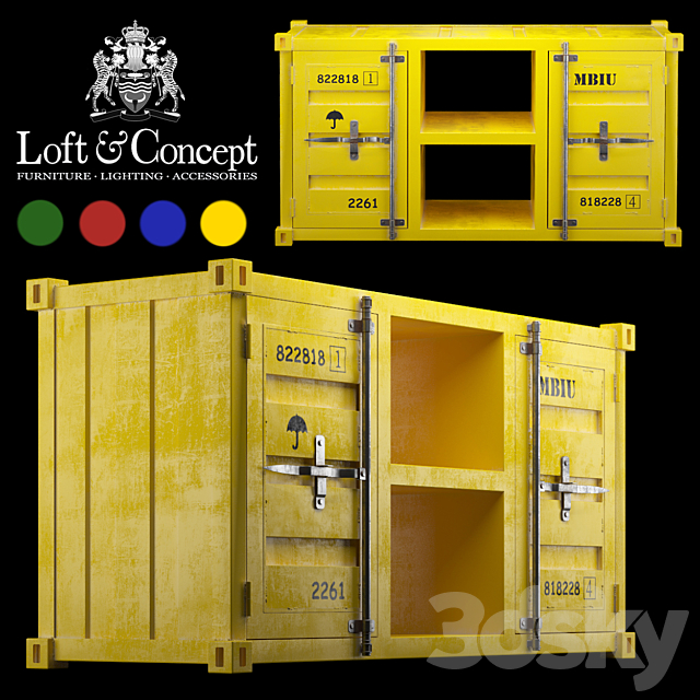 TV tables LOFT TV CONTAINER (4 COLORS) 3DSMax File - thumbnail 1