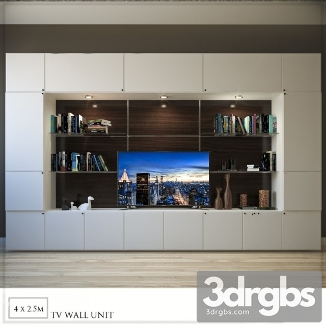 TV Wall Unit 4 3dsmax Download - thumbnail 1