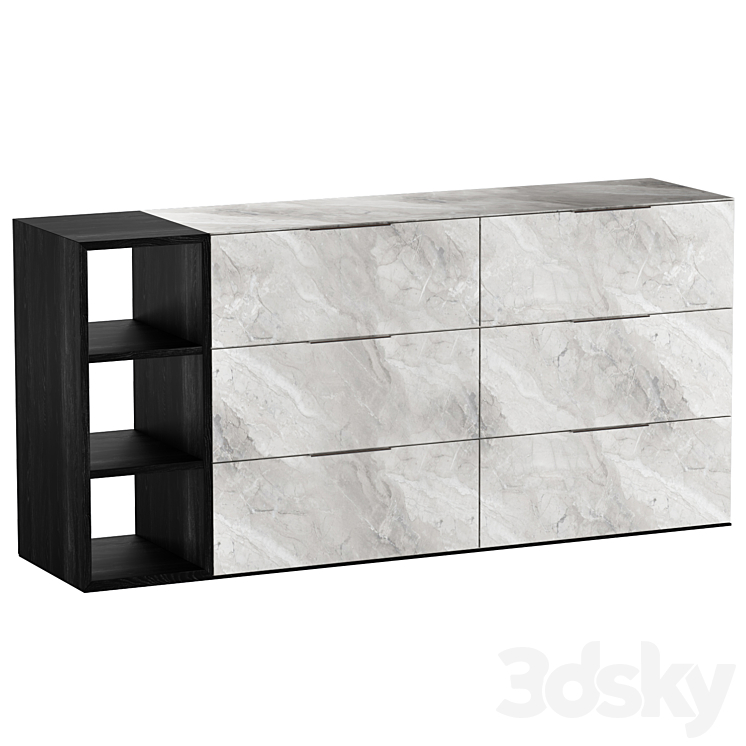 Vig Furniture Nova Domus Maranello – Modern Gray Wash & Faux Marble Dresser 3DS Max Model - thumbnail 3